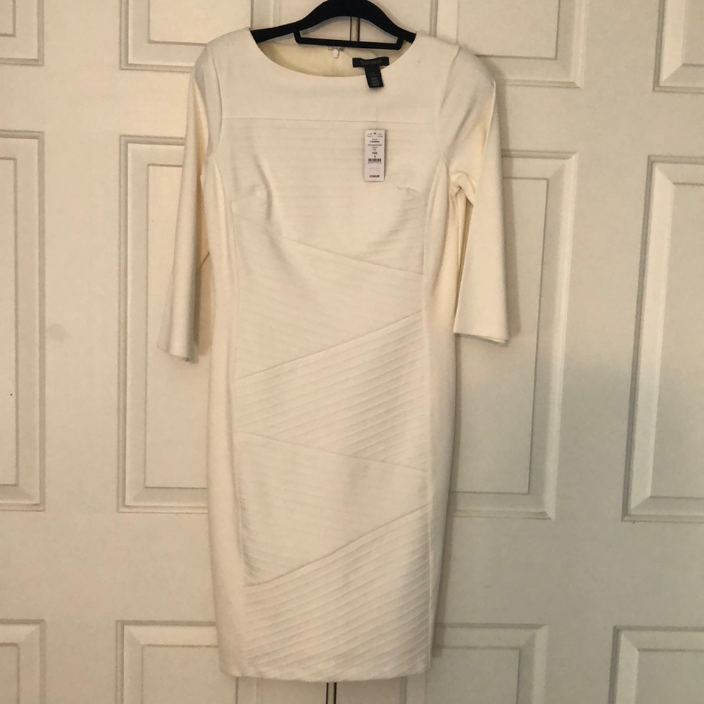 Cream 1/4 length sleeve dress